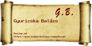 Gyuricska Balázs névjegykártya