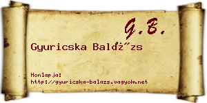 Gyuricska Balázs névjegykártya
